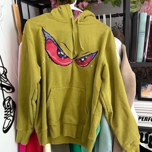 Supreme Green Small Hypebeast Hoodie With Pocket